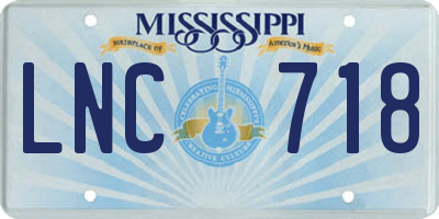 MS license plate LNC718