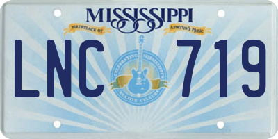 MS license plate LNC719