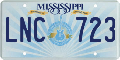 MS license plate LNC723