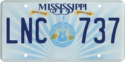 MS license plate LNC737