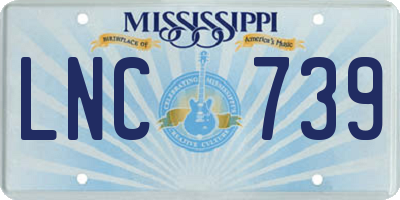 MS license plate LNC739