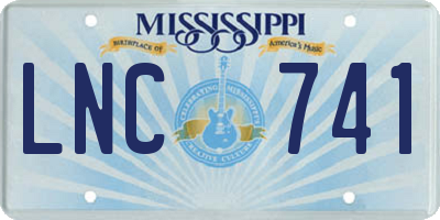 MS license plate LNC741
