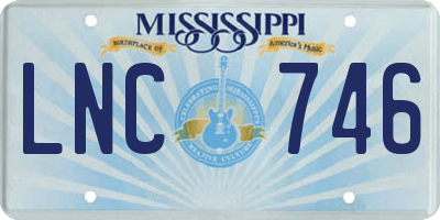 MS license plate LNC746