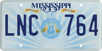 MS license plate LNC764