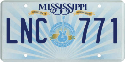 MS license plate LNC771