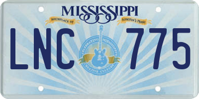 MS license plate LNC775