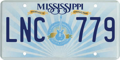 MS license plate LNC779