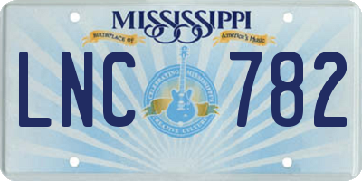 MS license plate LNC782