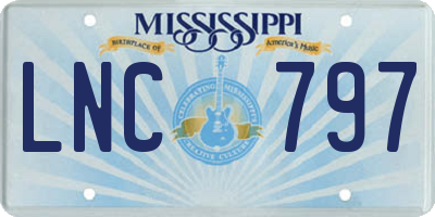 MS license plate LNC797