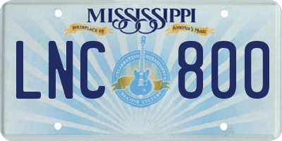 MS license plate LNC800