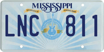 MS license plate LNC811