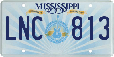 MS license plate LNC813