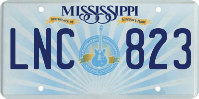 MS license plate LNC823