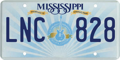 MS license plate LNC828
