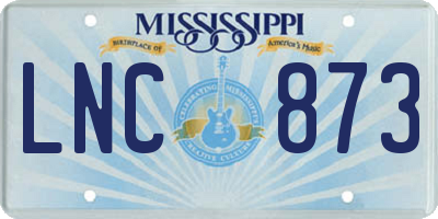 MS license plate LNC873