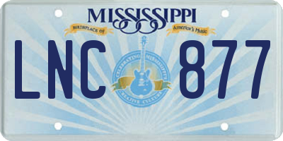 MS license plate LNC877