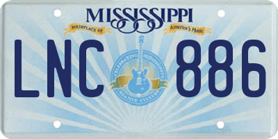 MS license plate LNC886
