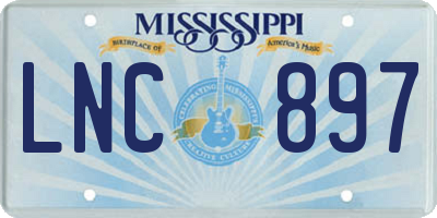 MS license plate LNC897