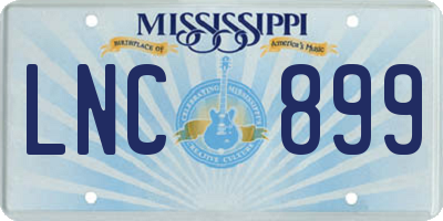 MS license plate LNC899