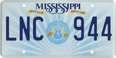 MS license plate LNC944
