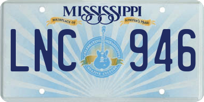 MS license plate LNC946