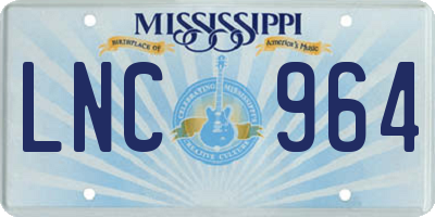MS license plate LNC964