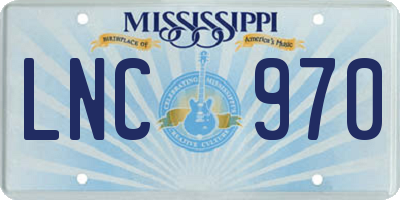 MS license plate LNC970