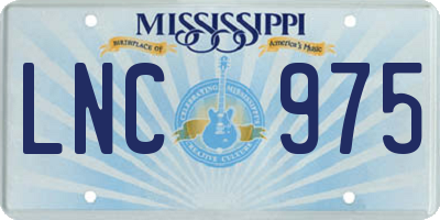 MS license plate LNC975