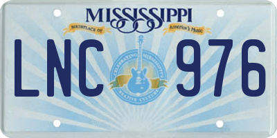 MS license plate LNC976