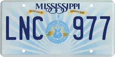 MS license plate LNC977