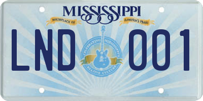 MS license plate LND001