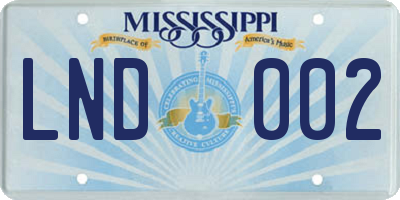 MS license plate LND002