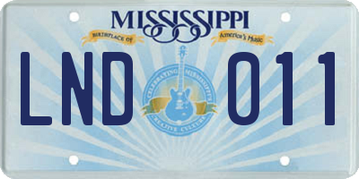 MS license plate LND011