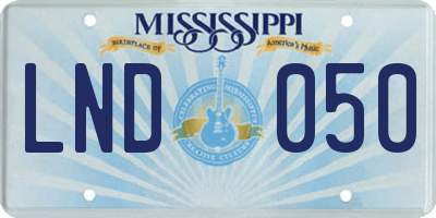 MS license plate LND050