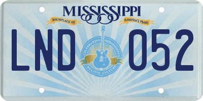 MS license plate LND052