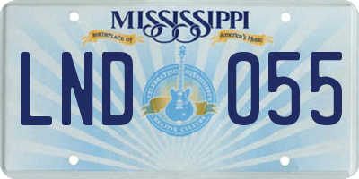 MS license plate LND055
