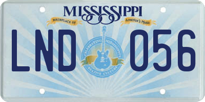 MS license plate LND056