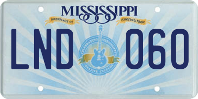 MS license plate LND060