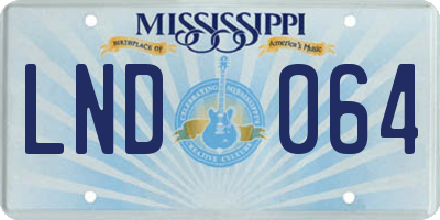 MS license plate LND064