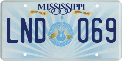 MS license plate LND069