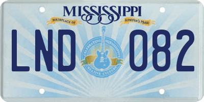 MS license plate LND082