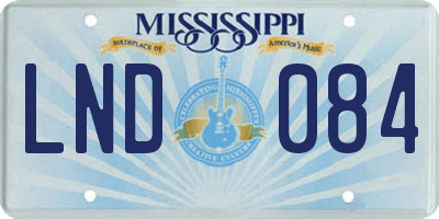 MS license plate LND084