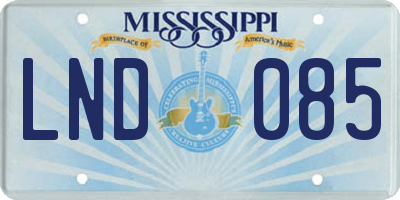 MS license plate LND085