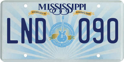 MS license plate LND090