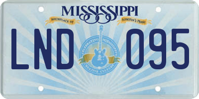 MS license plate LND095