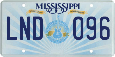 MS license plate LND096