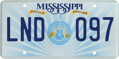 MS license plate LND097