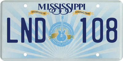 MS license plate LND108