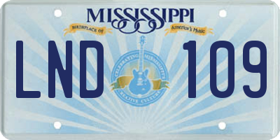 MS license plate LND109