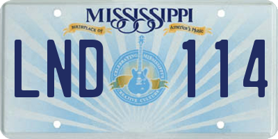 MS license plate LND114